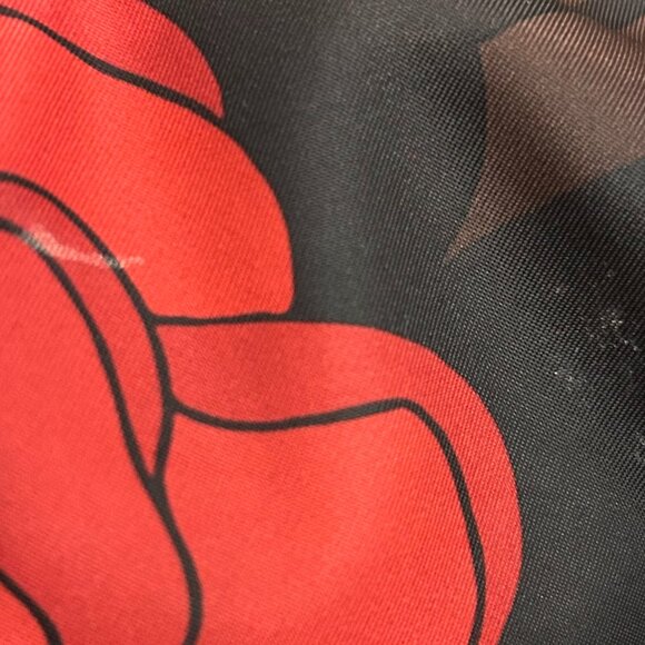 Brighton Jillian Rose Print Nylon Fabric Leather Hobo Bag Red Black - Picture 7 of 16